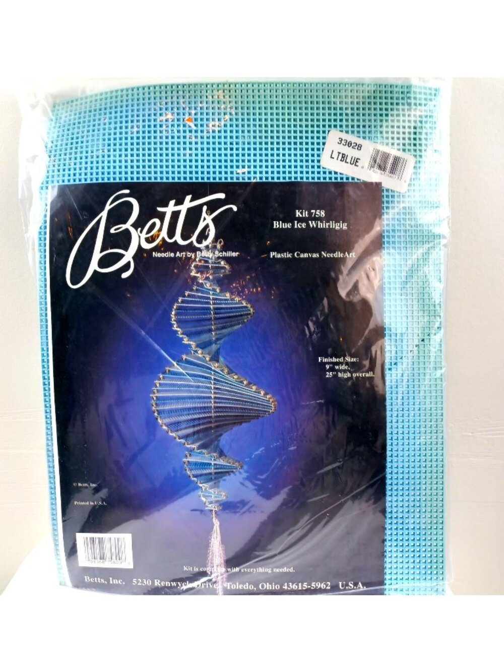 Vintage Betts Needle Art by Betty Schiller Plastic Needlepoint Kit Whirligig